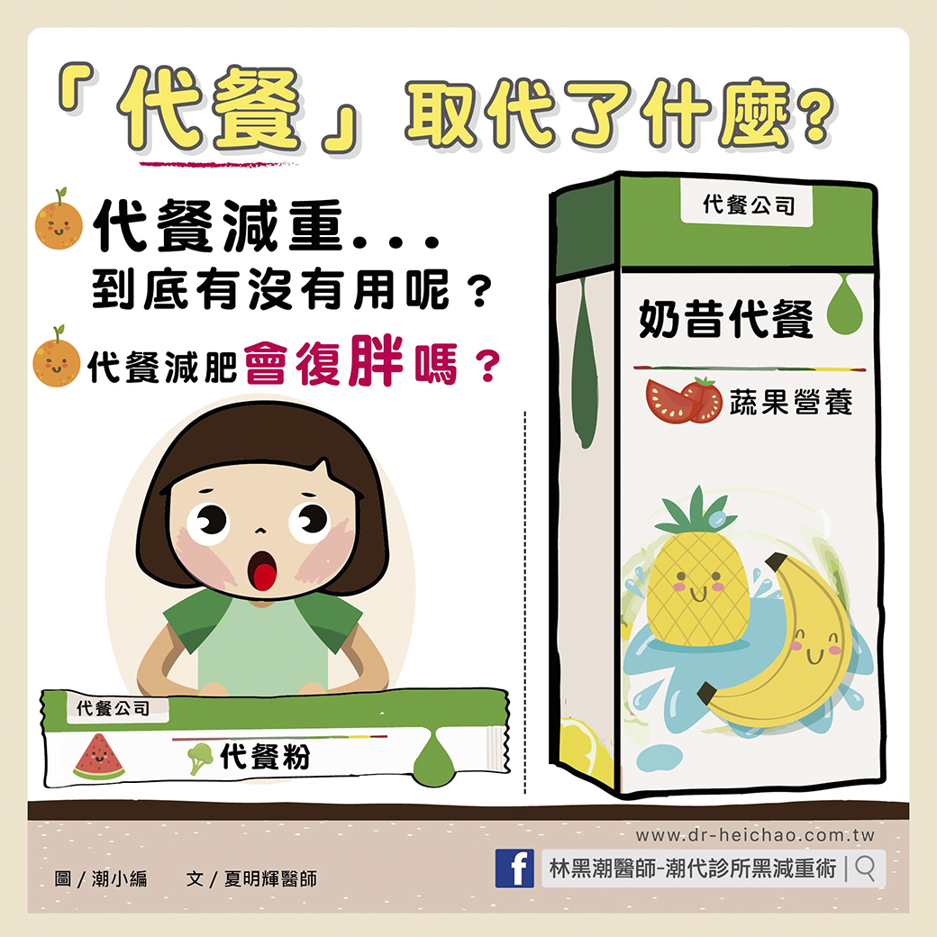 代餐減肥有用嗎?熱量赤字才是真理!/文:夏明輝醫師