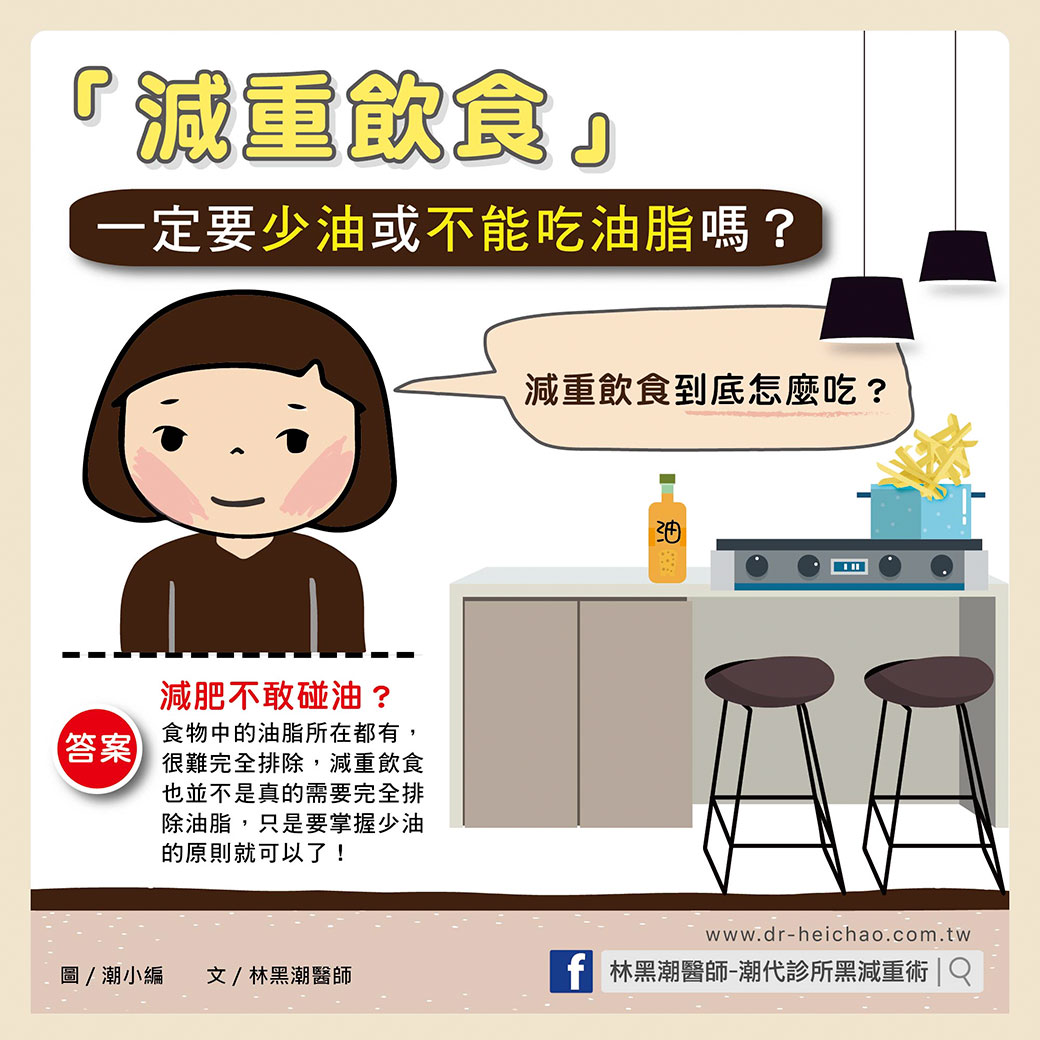 減重飲食一定要少油或不能吃油脂嗎？/文：林黑潮醫師