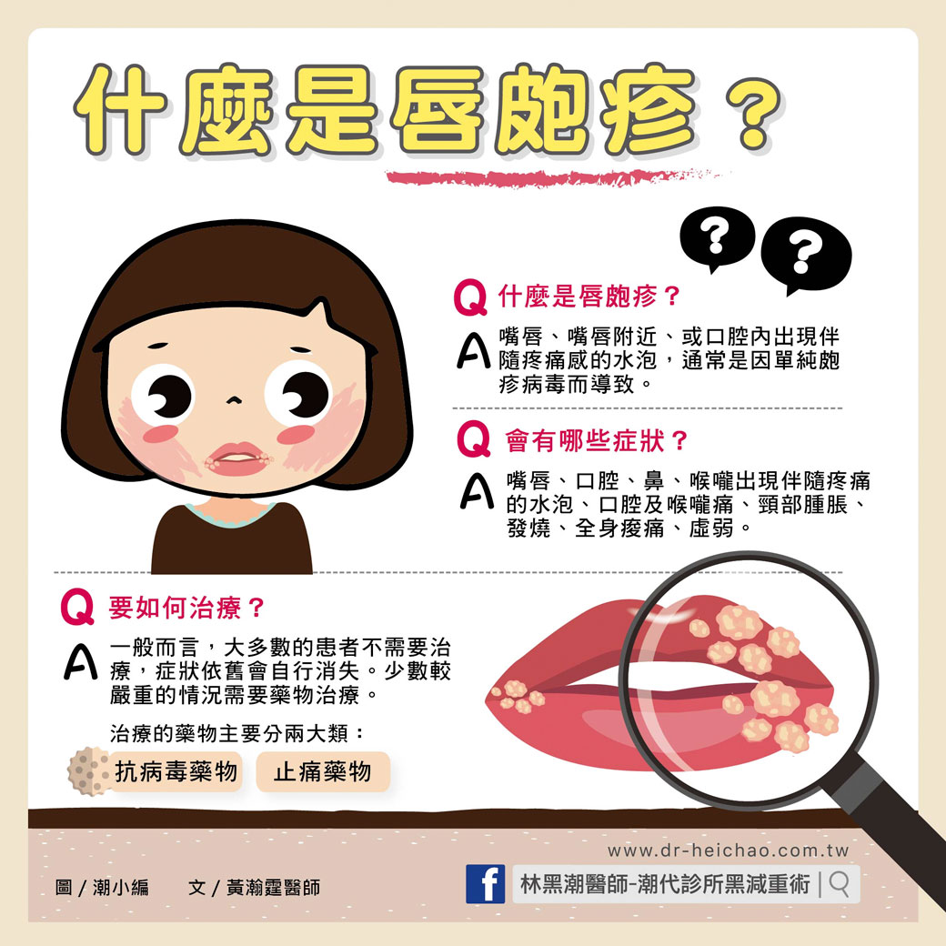 唇皰疹會傳染嗎？一次搞懂唇皰疹的原因與治療！/文：黃瀚霆醫師
