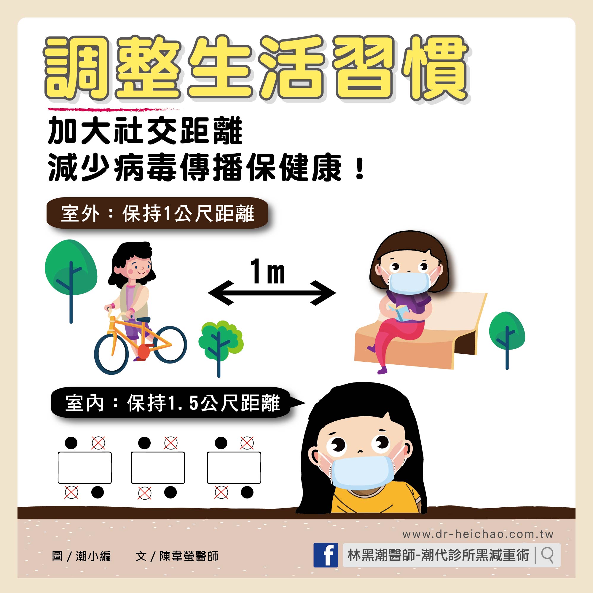 調整生活習慣 加大社交距離 減少病毒傳播保健康/文：陳韋螢醫師
